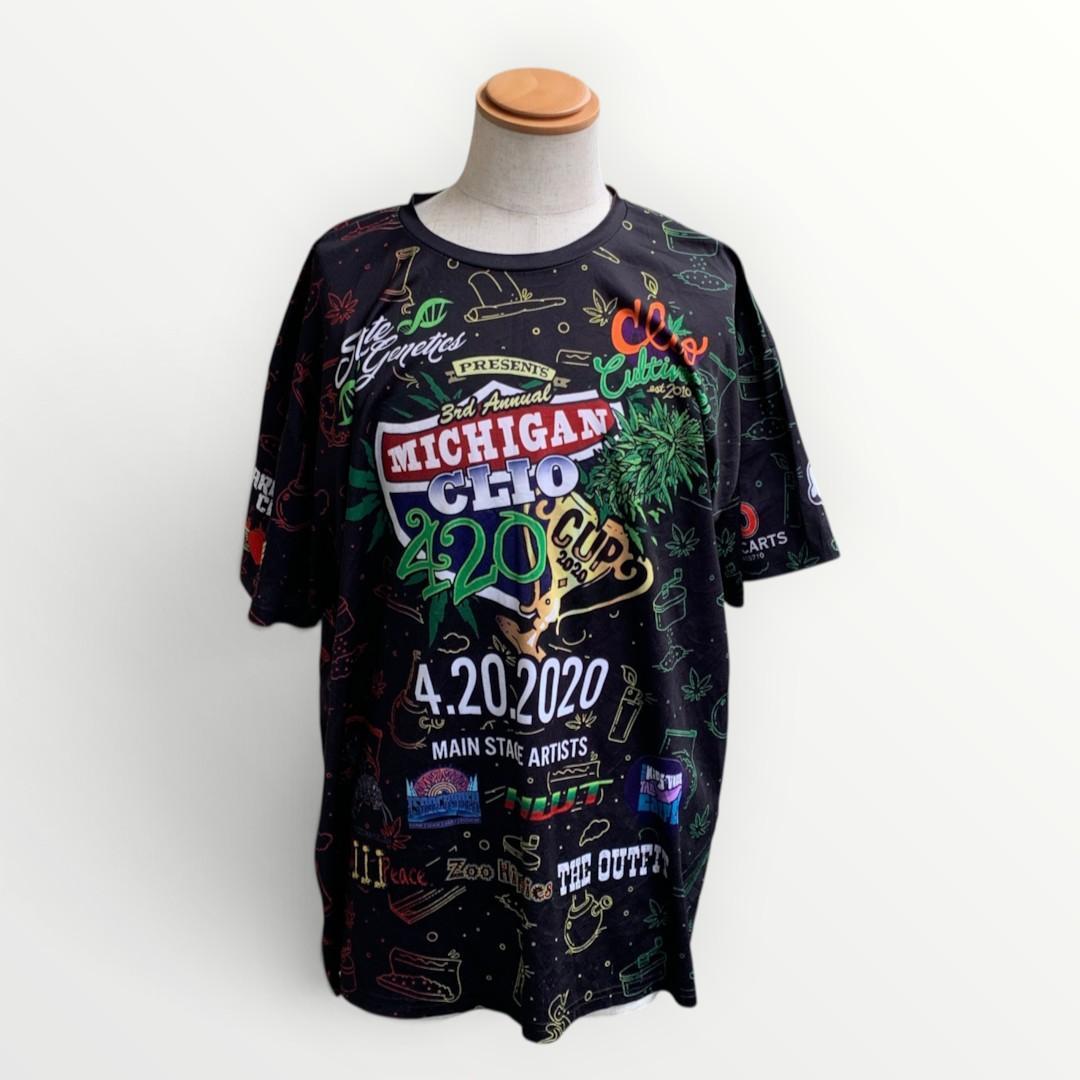 USA古着✨️420 CUPオールオーバー総柄T 2XL ガンジャマン